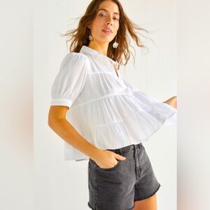 Francesca’s Women’s Selena Tiered Babydoll Blouse